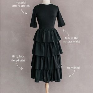 Black JessaKae Eiffel Ruffle Dress size 3X